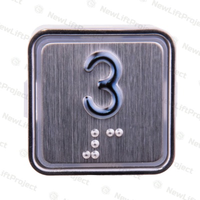 Модуль кнопочный A4N11286$05 красная подсветка Брайль"3" BBP-S303-VMPLM-D-R-03 (KA302-D-R-03) ЩЛЗ