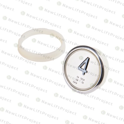Модуль кнопочный A4N49744$05 красная подсветка Брайль "4" BBP-R331-CMPLT-D-R-04 (EA2406S-D-R-04) ЩЛЗ