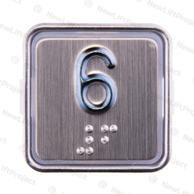 Модуль кнопочный A4N11286$05 красная подсветка Брайль "6" BBP-S303-VMPLM-D-R-06 (KA302-D-R-06) ЩЛЗ