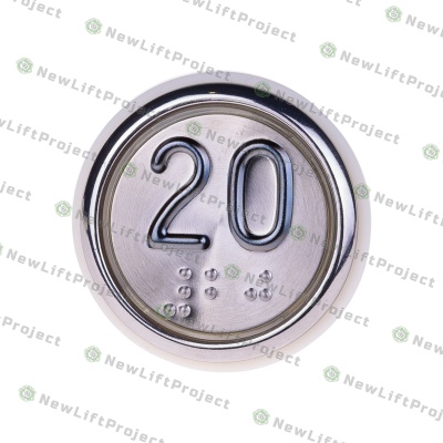 Модуль кнопочный A4N49744$05 красная подсветка Брайль "20" BBP-R331-CMPLT-D-R-20 (EA2406S-D-R-20) ЩЛЗ