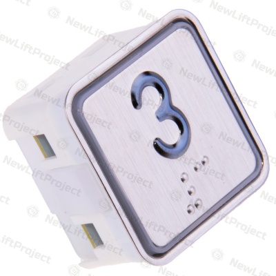 Модуль кнопочный A4N11286$06 красная подсветка Брайль "3" BBP-S303-VMPLS-S-R-03 (KA302-S-R-03) ЩЛЗ