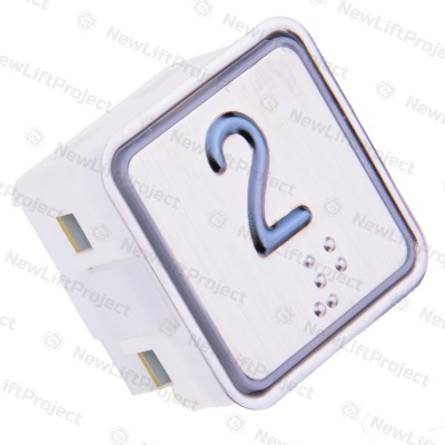 Модуль кнопочный A4N11286$06 красная подсветка Брайль "2" BBP-S303-VMPLS-S-R-02 (KA302-S-R-02) ЩЛЗ