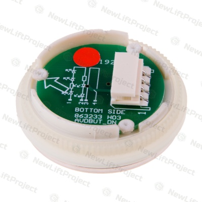 Модуль кнопочный ">I<" красная подсветка AVDBUT KM863050G308H082 Kone