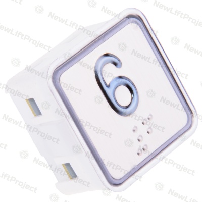 Модуль кнопочный A4N11286$06 красная подсветка Брайль "6" BBP-S303-VMPLS-S-R-06 (KA302-S-R-06) ЩЛЗ