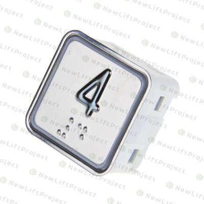 Модуль кнопочный A4N11286$05 красная подсветка Брайль"4" BBP-S303-VMPLM-D-R-04 (KA302-D-R-04) ЩЛЗ