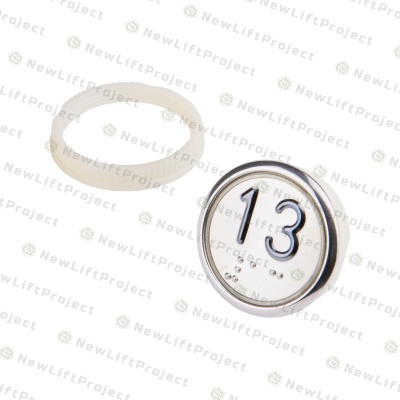 Модуль кнопочный A4N49744$05 красная подсветка Брайль "13" BBP-R331-CMPLT-D-R-13 (EA2406S-D-R-13) ЩЛЗ