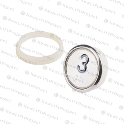 Модуль кнопочный A4N49744$05 красная подсветка Брайль "3" BBP-R331-CMPLT-D-R-03 (EA2406S-D-R-03) ЩЛЗ