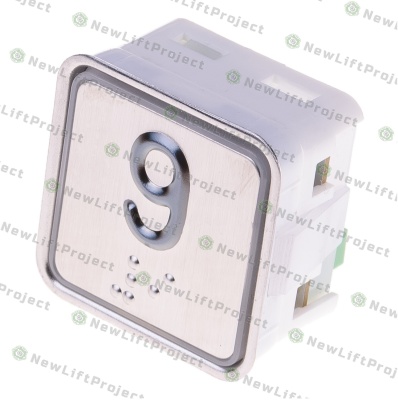 Модуль кнопочный A4N11286$06 красная подсветка Брайль "9" BBP-S303-VMPLS-S-R-09 (KA302-S-R-09) ЩЛЗ