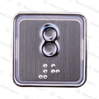 Модуль кнопочный A4N11286$05 красная подсветка Брайль"08" BBP-S303-VMPLM-D-R-08 (KA302-D-R-8) ЩЛЗ