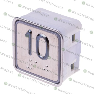 Модуль кнопочный A4N11286$05 красная подсветка Брайль"10" BBP-S303-VMPLM-D-R-10 (KA302-D-R-10) ЩЛЗ