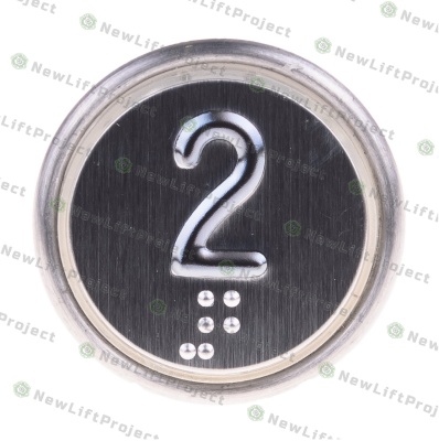 Модуль кнопочный A4N107639 красная подсветка Брайль "2" BBP-R302-VCPLT-D-R-02 (MA2D04-D-R-02)