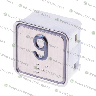 Модуль кнопочный A4N11286$05 красная подсветка Брайль"9" BBP-S303-VMPLM-D-R-09 (KA302-D-R-09) ЩЛЗ