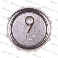 Модуль кнопочный красная подсветка Брайль "9" Схема №2 ВК-32-5Б (аналог MLK Achille Vega)