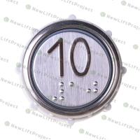 Модуль кнопочный красная подсветка Брайль "10" Схема №1 ВК-32-5Б (аналог MLB Vega)
