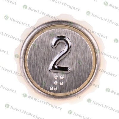 Модуль кнопочный A4N58353$04 белая подсветка Брайль "2" BBP-R302-VCPLT-S-W-02 (MA2D04-S-W-02)