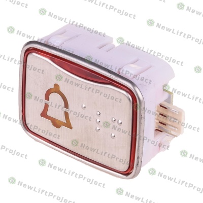 Модуль кнопочный желтый "Вызов диспетчера" код брайля AK-25B LG Sigma