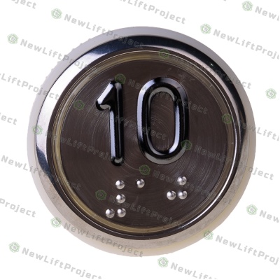 Модуль кнопочный A4N49744$05 белая подсветка Брайль "10" BBP-R331-CMPLT-D-W-10 (EA2406S-D-W-10) ЩЛЗ