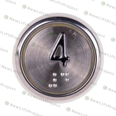 Модуль кнопочный A4N33841$14 белая подсветка Брайль "4" BBP-R331-CMPLT-S-W-04(EA2406S-S-W-04) ЩЛЗ
