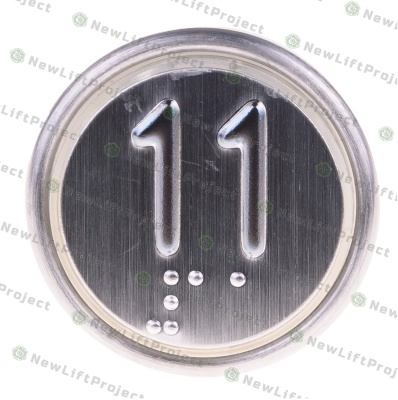 Модуль кнопочный A4N107639 красная подсветка Брайль "11" BBP-R302-VCPLT-D-R-11 (MA2D04-D-R-11)