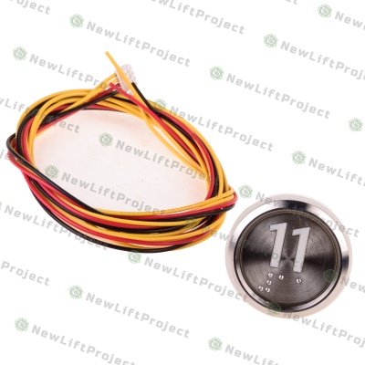 Модуль кнопочный код брайля белая подсветка "11" BAS231 A4N33841 Otis