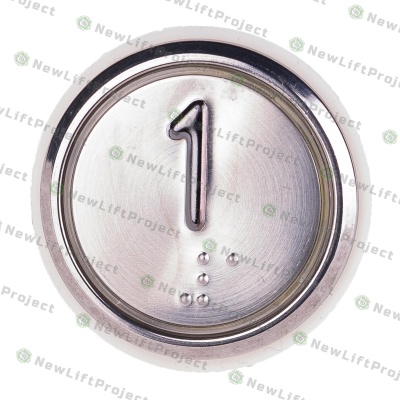 Модуль кнопочный A4N33841$14 белая подсветка Брайль "1" BBP-R331-CMPLT-S-W-01(EA2406S-S-W-01) ЩЛЗ