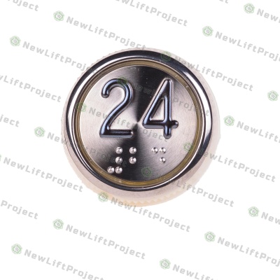 Модуль кнопочный A4N33841$14 красная подсветка Брайль "24" BBP-R331-CMPLT-S-R-24 (EA2406S-S-R-24) ЩЛЗ