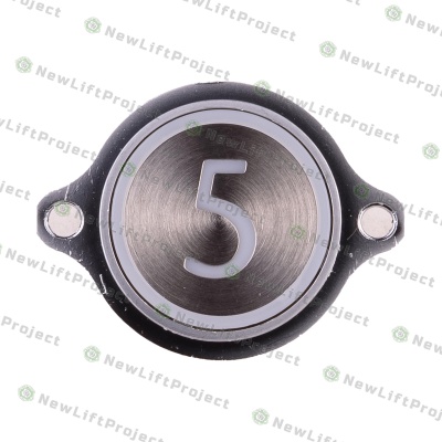 Модуль кнопочный "5" красная индикация крепление на шпильки KM863052G005H005 Kone