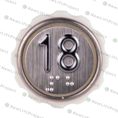 Модуль кнопочный A4N58353$04 белая подсветка Брайль "18" BBP-R302-VCPLT-S-W-18 (MA2D04-S-W-18)