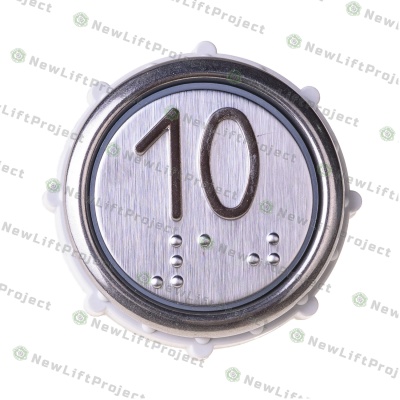 Модуль кнопочный красная подсветка Брайль "10" Схема №1 ВК-32-5Б (аналог MLB Vega)