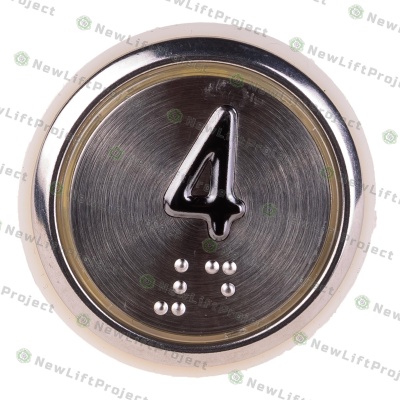 Модуль кнопочный A4N49744$05 белая подсветка Брайль "4" BBP-R331-CMPLT-D-W-04 (EA2406S-D-W-04) ЩЛЗ