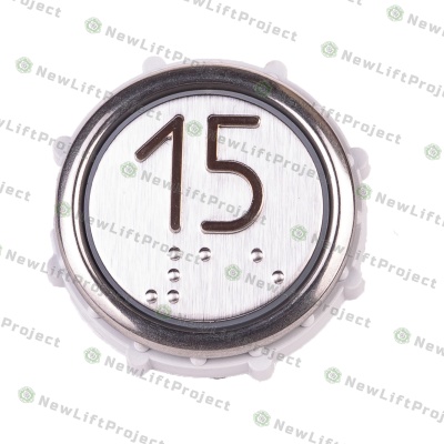 Модуль кнопочный красная подсветка Брайль "17" Схема №2 ВК-32-5Б (аналог MLK Achille Vega)