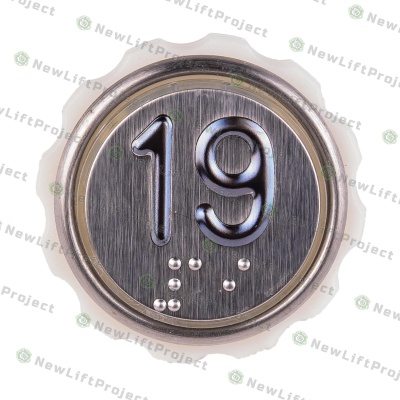 Модуль кнопочный A4N58353$04 белая подсветка Брайль "19" BBP-R302-VCPLT-S-W-19 (MA2D04-S-W-19)