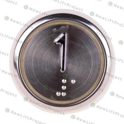 Модуль кнопочный A4N49744$05 белая подсветка Брайль "1" BBP-R331-CMPLT-D-W-01 (EA2406S-D-W-01) ЩЛЗ