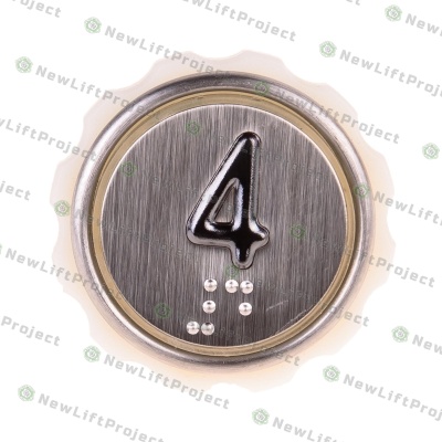 Модуль кнопочный A4N58353$04 белая подсветка Брайль "4" BBP-R302-VCPLT-S-W-04 (MA2D04-S-W-04)