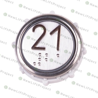 Модуль кнопочный красная подсветка Брайль "21" Схема №2 ВК-32-5Б (аналог MLK Achille Vega)