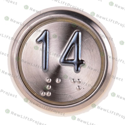 Модуль кнопочный A4N49744$05 белая подсветка Брайль "14" BBP-R331-CMPLT-D-W-14 (EA2406S-D-W-14) ЩЛЗ