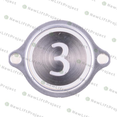 Модуль кнопочный "3" красная индикация крепление на шпильки KM863052G005H003 Kone