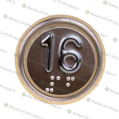 Модуль кнопочный A4N107639 красная подсветка Брайль "16" BBP-R302-VCPLT-D-R-16 (MA2D04-D-R-16)