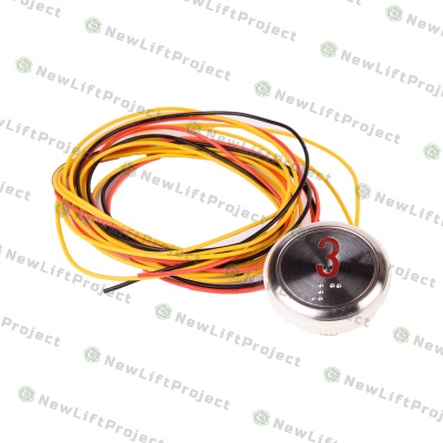 Модуль кнопочный круглый красная подсветка Брайль «3» A4J18488/A3N18489 BAS100 BST