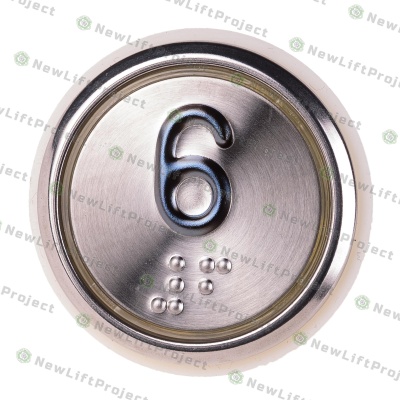 Модуль кнопочный A4N49744$05 белая подсветка Брайль "6" BBP-R331-CMPLT-D-W-06 (EA2406S-D-W-06) ЩЛЗ