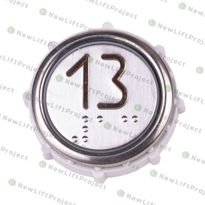 Модуль кнопочный красная подсветка Брайль "13" Схема №2 ВК-32-5Б (аналог MLK Achille Vega)