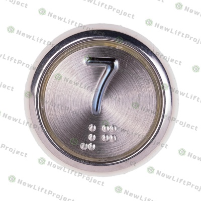 Модуль кнопочный A4N33841$14 белая подсветка Брайль "7" BBP-R331-CMPLT-S-W-07(EA2406S-S-W-07) ЩЛЗ