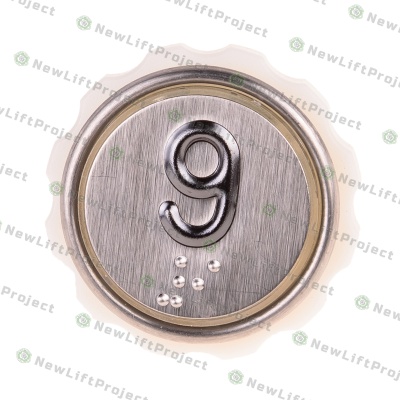 Модуль кнопочный A4N58353$04 белая подсветка Брайль "9" BBP-R302-VCPLT-S-W-09 (MA2D04-S-W-09)